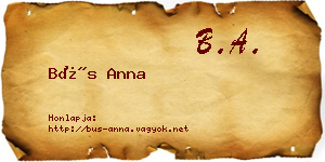 Bús Anna névjegykártya